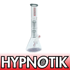 14 INCH HYPNOTIK BONG WITH TWO MATCHING COLORED PERC – SMOKE - HB116-SMK